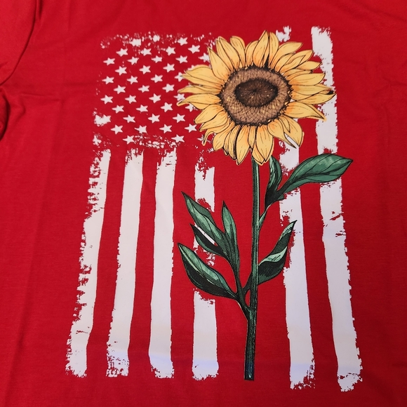 Sunflower American Flag Tshirt - Picture 2 of 4